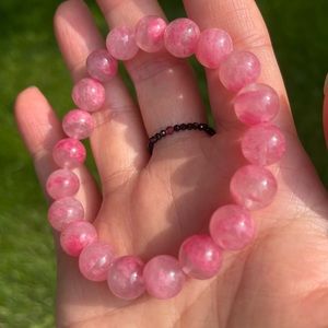 Crystallized rhodonite bracelet